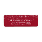 Snowdrift Cranberry Holiday Return Address Etiket (Voorkant)