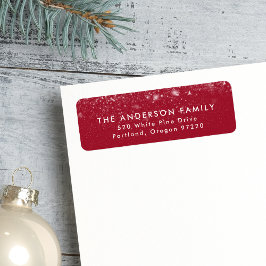 Snowdrift Cranberry Holiday Return Address Etiket