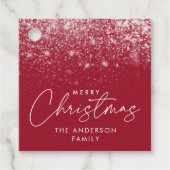 Snowdrift Cranberry Merry Kerstry Bedankjes Labels (Voorkant)