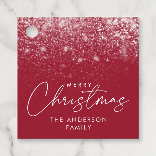 Snowdrift Cranberry Merry Kerstry Bedankjes Labels (Voorkant)