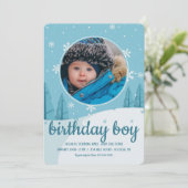 Snowdrift Foto Birthday Party Invitation Kaart (Staand voorkant)