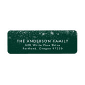 Snowdrift Green Holiday Return-adres Etiket (Voorkant)