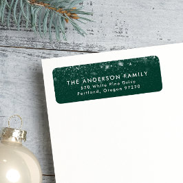 Snowdrift Green Holiday Return-adres Etiket