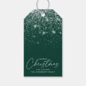 Snowdrift Green Merry kerst Cadeaulabel (Voorkant)
