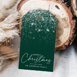Snowdrift Green Merry kerst Cadeaulabel