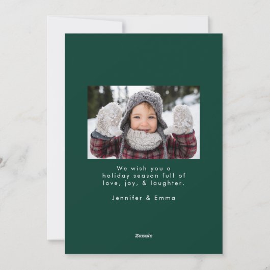 Snowdrift Merry Green Photo Feestdagenkaart (Achterkant)