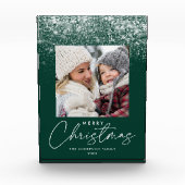 Snowdrift Merry kerst Green Holiday Fotoblokken (Voorkant)