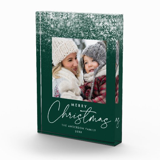 Snowdrift Merry kerst Green Holiday Fotoblokken (Rechts)
