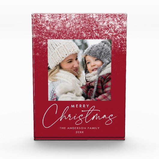Snowdrift Merry kerstcadeautje Fotoblokken (Voorkant)
