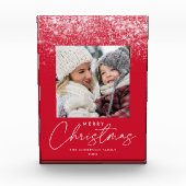 Snowdrift Merry Kerstmis Red Holiday Fotoblokken (Voorkant)