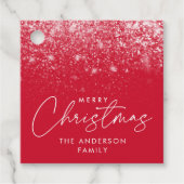 Snowdrift Red Merry kerst Bedankjes Labels (Voorkant)