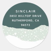 Snowdrift | Terugkeeradres feestdag Ronde Sticker (Voorkant)