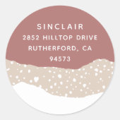 Snowdrift | Terugkeeradres feestdag Ronde Sticker (Voorkant)