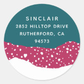 Snowdrift | Terugkeeradres feestdag Ronde Sticker (Voorkant)