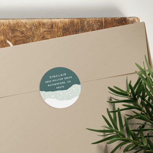 Snowdrift | Terugkeeradres feestdag Ronde Sticker