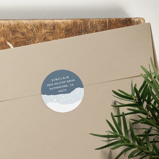 Snowdrift | Terugkeeradres feestdag Ronde Sticker