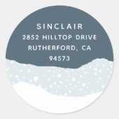 Snowdrift | Terugkeeradres feestdag Ronde Sticker (Voorkant)