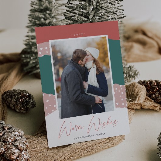 Snowdrift | Verticale fotografie kleurenblok Feestdagenkaart