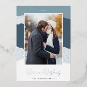 Snowdrift | Verticale fotografie van Colorblock Folie Feestdagenkaart (Voorkant)