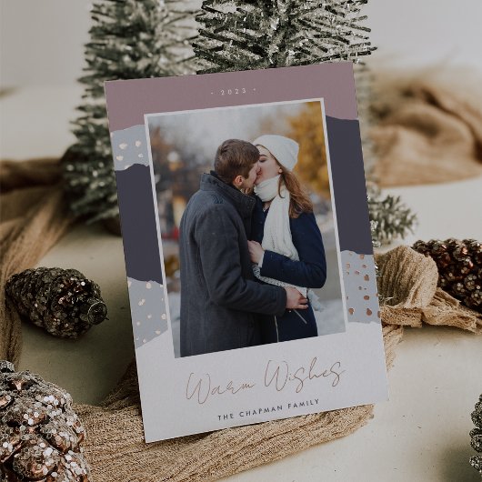 Snowdrift | Verticale fotografie van Colorblock Folie Feestdagenkaart