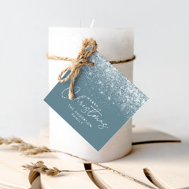 Snowdrift Winter Blauw Vrolijk Kerstfeest Bedankjes Labels