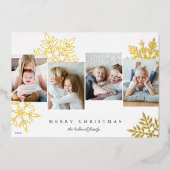 Snowdrop 4 Photo Collage Merry Kerstry Folie Feestdagenkaart (Voorkant)