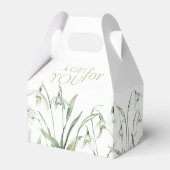 Snowdrop 60th Birthday Watercolor Botanical Bedankdoosjes (Achterkant)