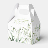 Snowdrop 60th Birthday Watercolor Botanical Bedankdoosjes (Voorkant Zijde)