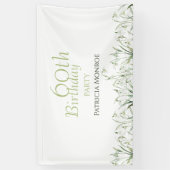 Snowdrop 60th Birthday Watercolor Botanical Spandoek (Verticaal)