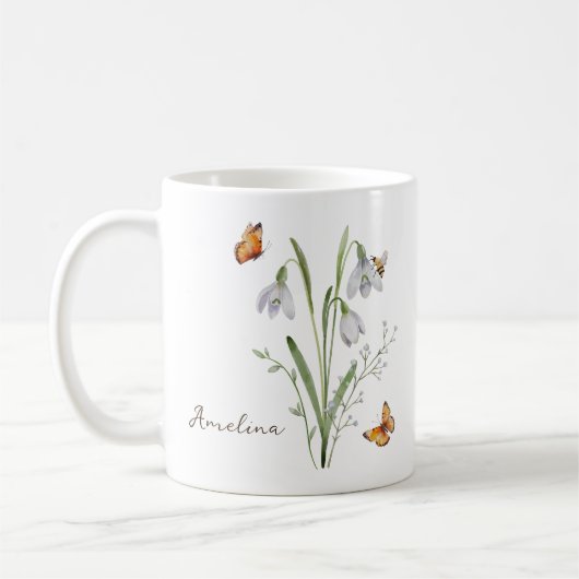 Snowdrop Birth Month Flower Koffiemok (Links)