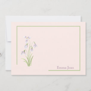 Snowdrop Bloemen Gepersonaliseerde Stationery Kaar Kaart