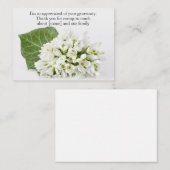 Snowdrop breekt aan na begrafenisdank notitiekaartje (Voorkant / Achterkant)