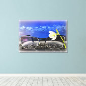 Snowdrop-brillen Canvas Afdruk (Insitu (Houten vloer))