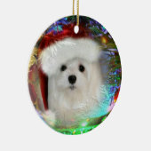 Snowdrop de Maltese kerstversiering Keramisch Ornament (Rechts)