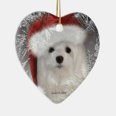 Snowdrop de Maltese kerstversiering Keramisch Ornament (Rechts)