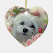 Snowdrop de Maltese kerstversiering Keramisch Ornament (Achterkant)