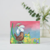 Snowdrop en broekvogel briefkaart (Staand voorkant)