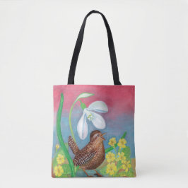 Snowdrop en broekvogel tote bag