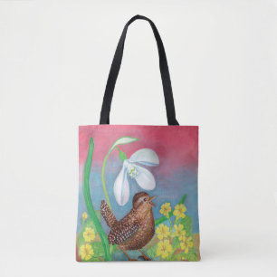 Snowdrop en broekvogel tote bag
