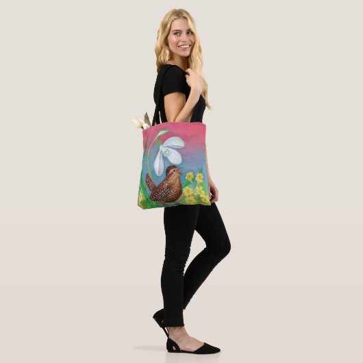Snowdrop en broekvogel tote bag (Op model)