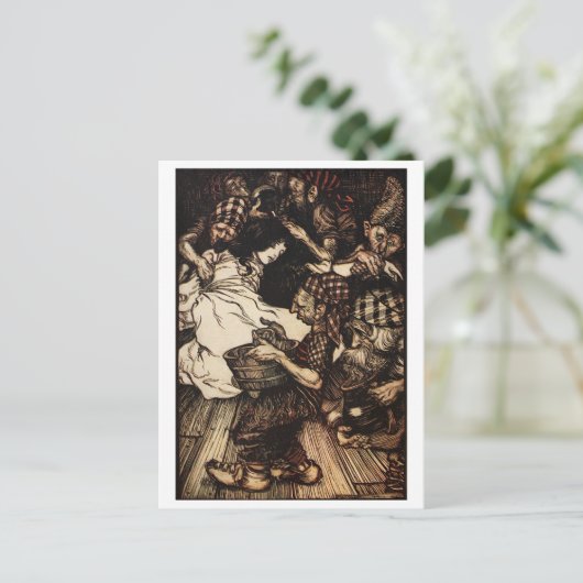 Snowdrop en de Dwarfs Briefkaart (Staand voorkant)