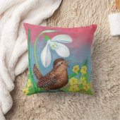 Snowdrop en kruivogel roepen de lenteteelt op kussen (Deken)