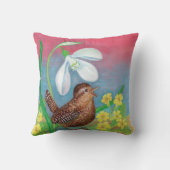 Snowdrop en kruivogel roepen de lenteteelt op kussen (Achterkant)