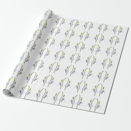 Snowdrop Fabric Pattern. Cadeaupapier (Uitgerold)