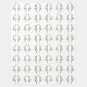 Snowdrop Fabric Pattern. Fleece Deken (Voorkant)