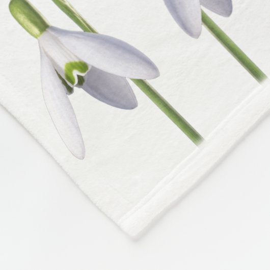 Snowdrop Fabric Pattern. Fleece Deken (Hoek)