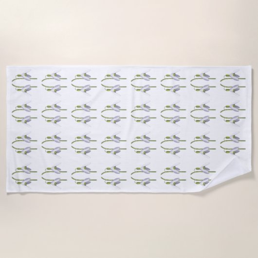 Snowdrop Fabric Pattern. Strandlaken (Voorkant)