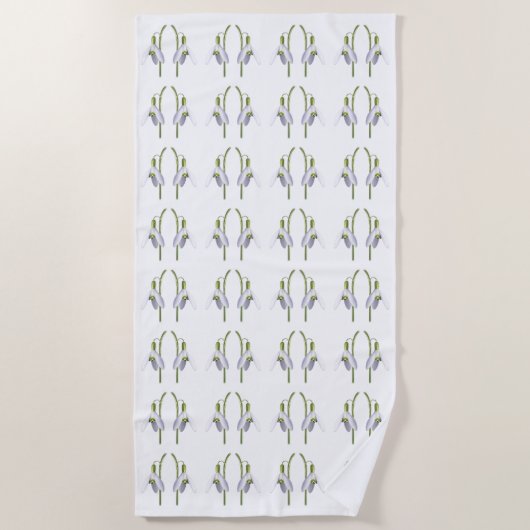 Snowdrop Fabric Pattern. Strandlaken (Voorkant)