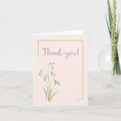Snowdrop Floral Afstuderen Dank u kaart (Voorkant)