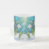 Snowdrop Flowers Matglas Koffiemok (Voorkant links)